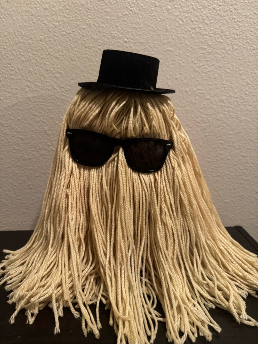 Plush Fringe Novelty Decor in Blonde with Black Accents Cousin Itt, adams family